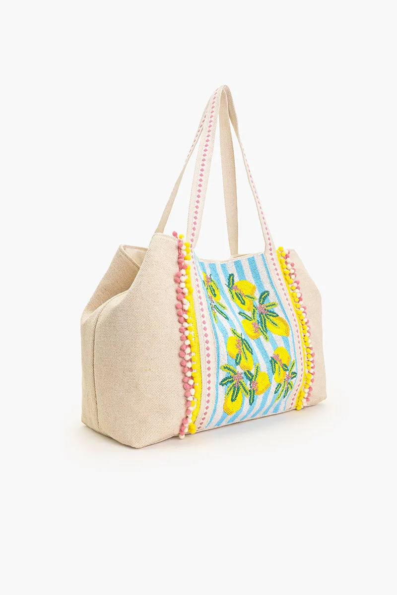 Limoncello Stripe Tote sold by America & Beyond product image thumbnail 3