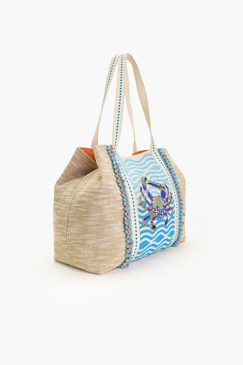 Crabby Waves Beaded Tote sold by America & Beyond product image thumbnail 3