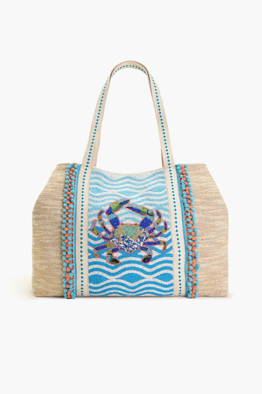 Crabby Waves Beaded Tote made by America & Beyond
