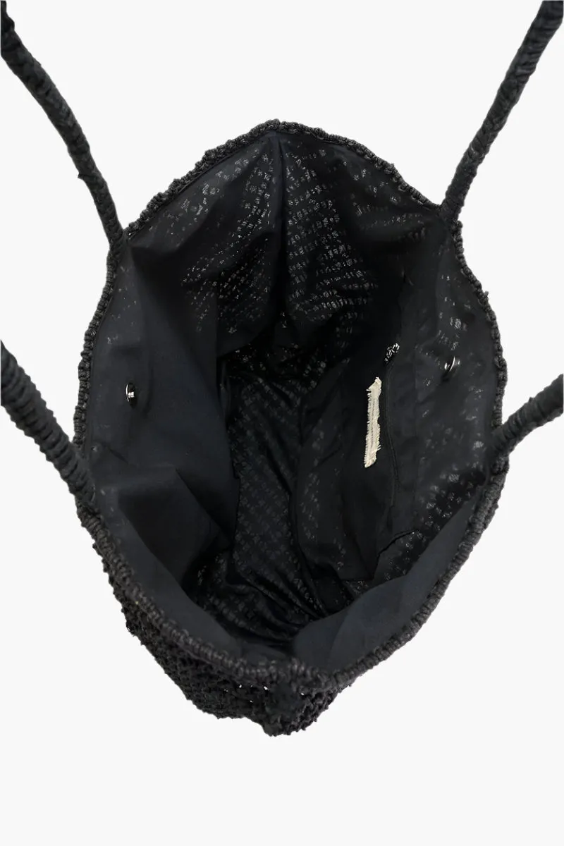 Give A Damn Beaded Macrame Jute Tote sold by America & Beyond product image thumbnail 4