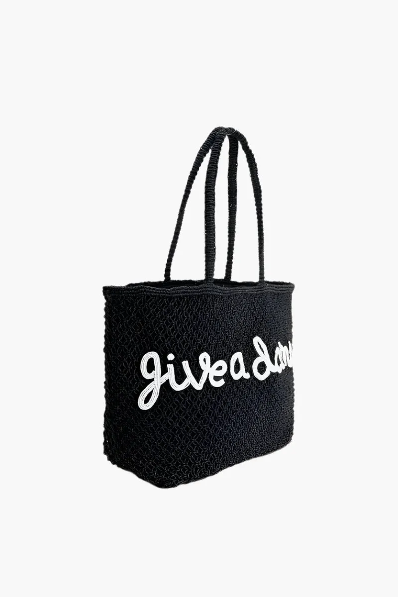 Give A Damn Beaded Macrame Jute Tote sold by America & Beyond product image thumbnail 2