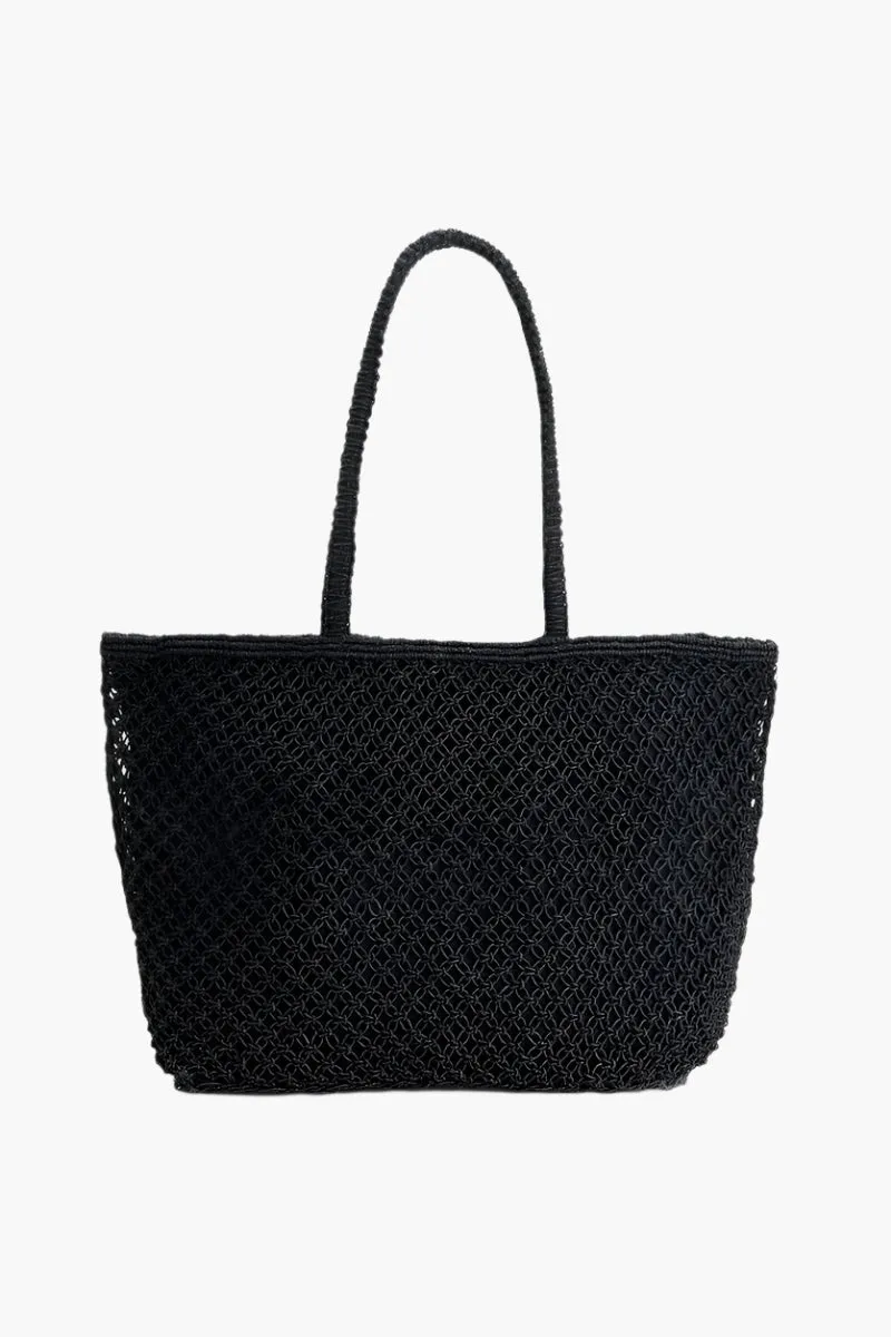 Give A Damn Beaded Macrame Jute Tote sold by America & Beyond product image thumbnail 3
