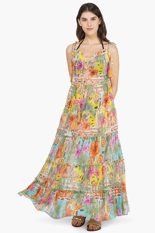 Boho Blissful Tiered Maxi Dress sold by America & Beyond