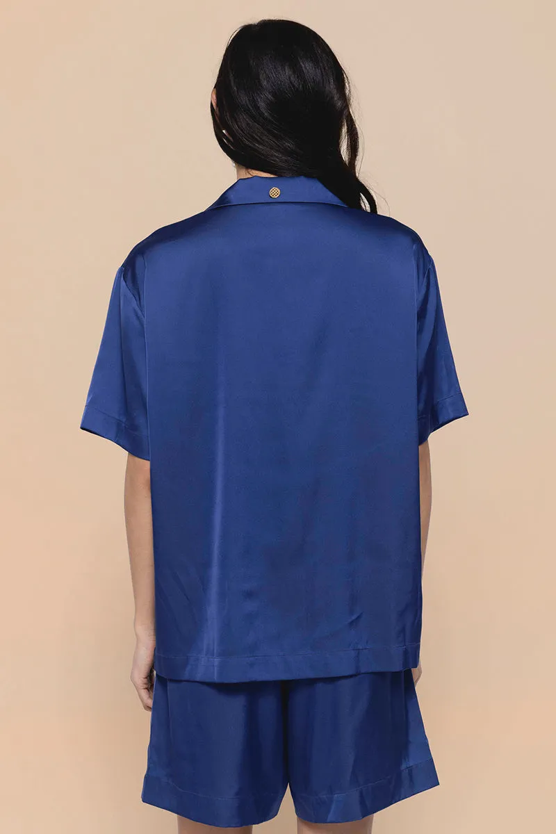 The Co-Ord Short Set in Mediterranean Blue sold by America & Beyond product image thumbnail 2