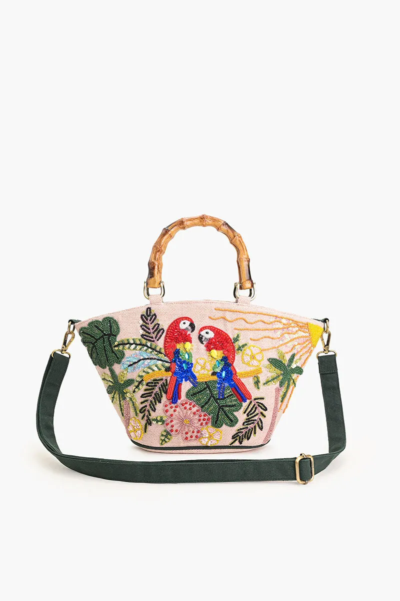 Sunny Parrot Beaded Top Handle Bag sold by America & Beyond