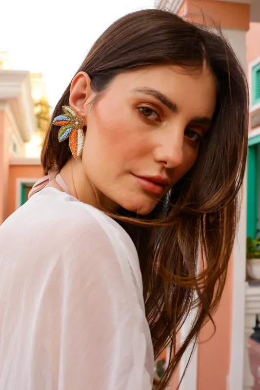 Flora Beaded Earrings sold by America & Beyond