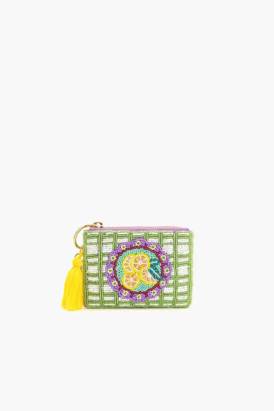 Lemon Zest Beaded Coin Pouch sold by America & Beyond