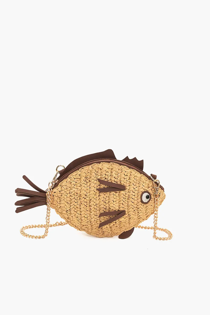 Marine Muse Raffia Fish Bag sold by America & Beyond
