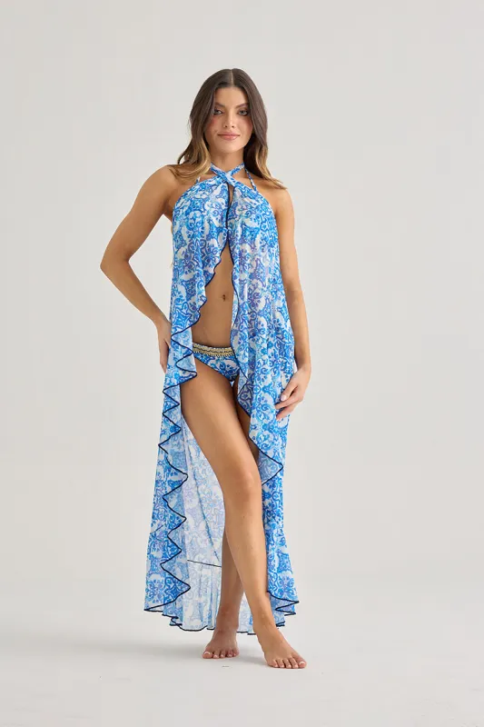 Greece Sheer Wrap Skirt–Lightweight Beach Cover-Up sold by America & Beyond