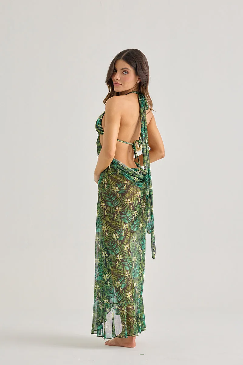 Tropical Mesh Maxi Skirt Cover-Up–Sheer & Flowing Elegance sold by America & Beyond product image thumbnail 2