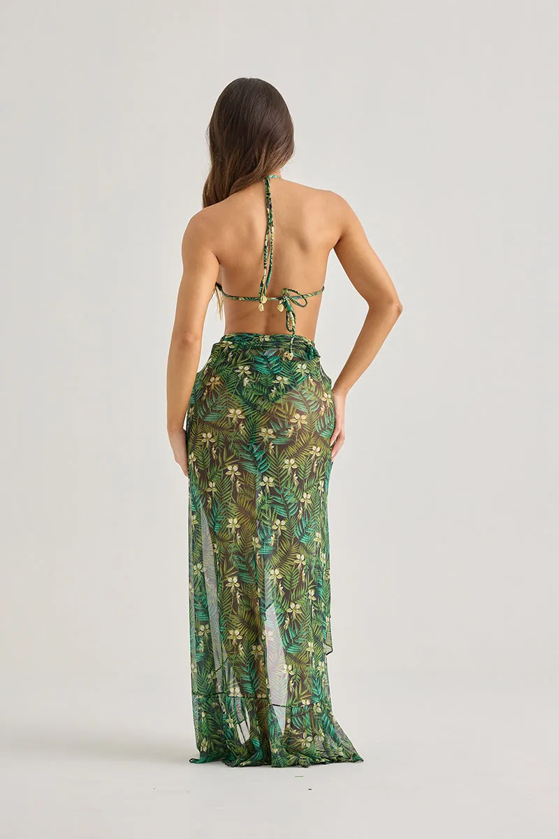 Tropical Mesh Maxi Skirt Cover-Up–Sheer & Flowing Elegance sold by America & Beyond product image thumbnail 3