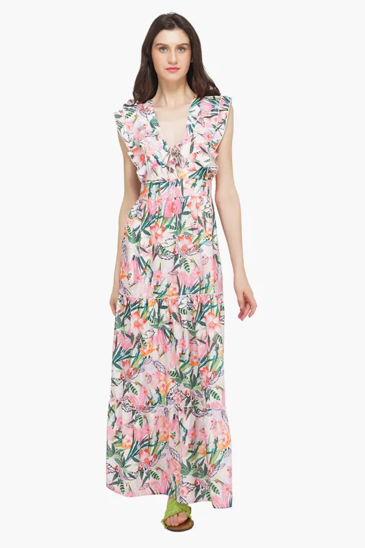 Paradise Pink Floral Maxi Dress sold by America & Beyond