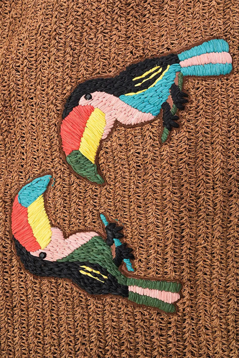 Tropic Toucans Raffia Tote sold by America & Beyond product image thumbnail 2