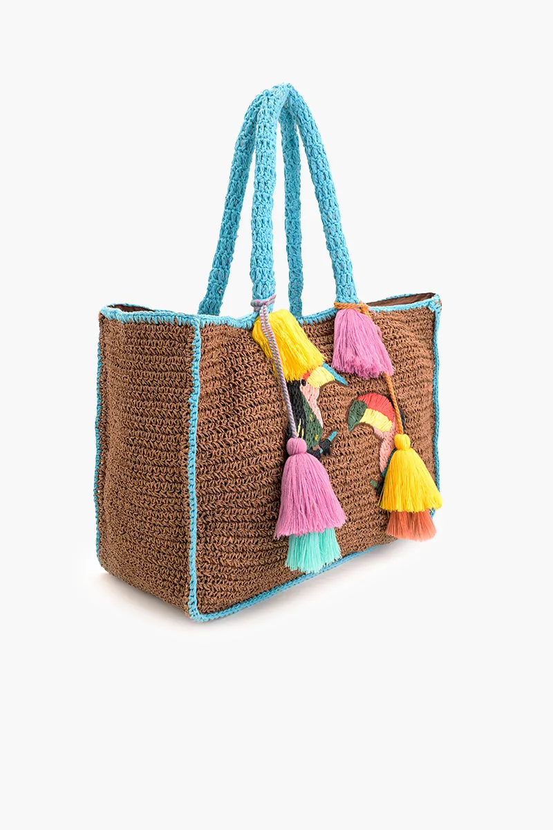 Tropic Toucans Raffia Tote sold by America & Beyond product image thumbnail 3
