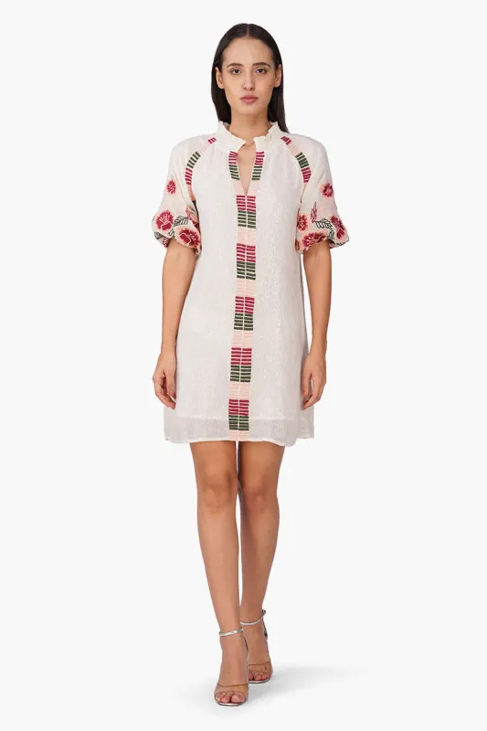 Floral Nude Embroidered Dress sold by America & Beyond