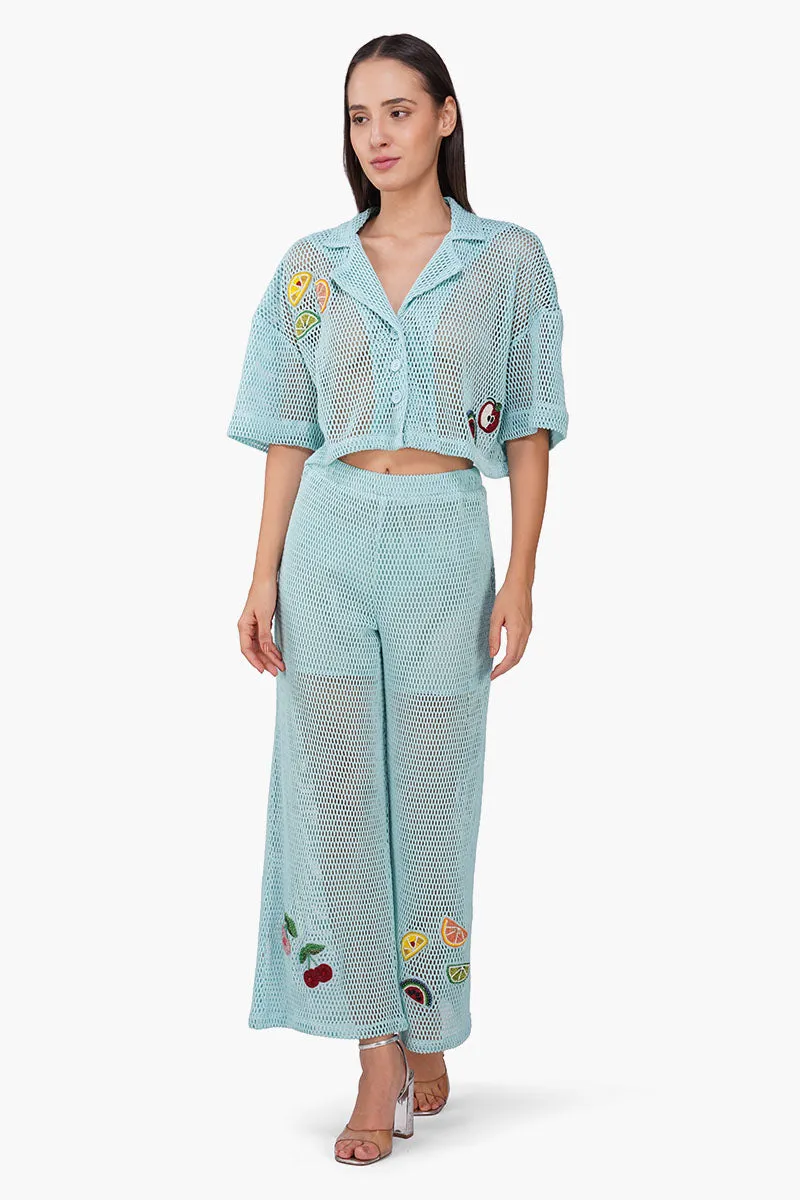 Iced Fruit Embroidered Crochet Pants sold by America & Beyond