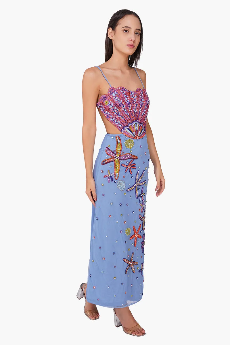 Multi Shell Prism Embellished Long Dress sold by America & Beyond product image thumbnail 3