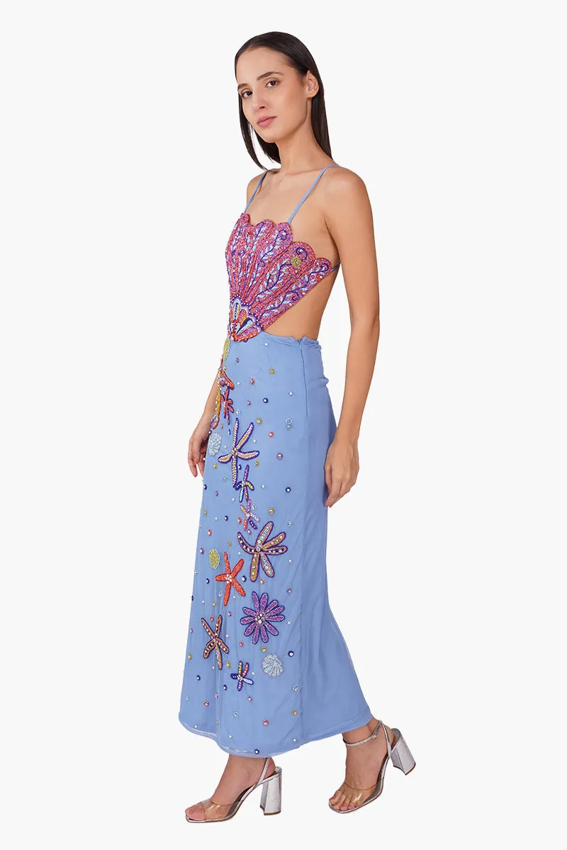 Multi Shell Prism Embellished Long Dress sold by America & Beyond product image thumbnail 4