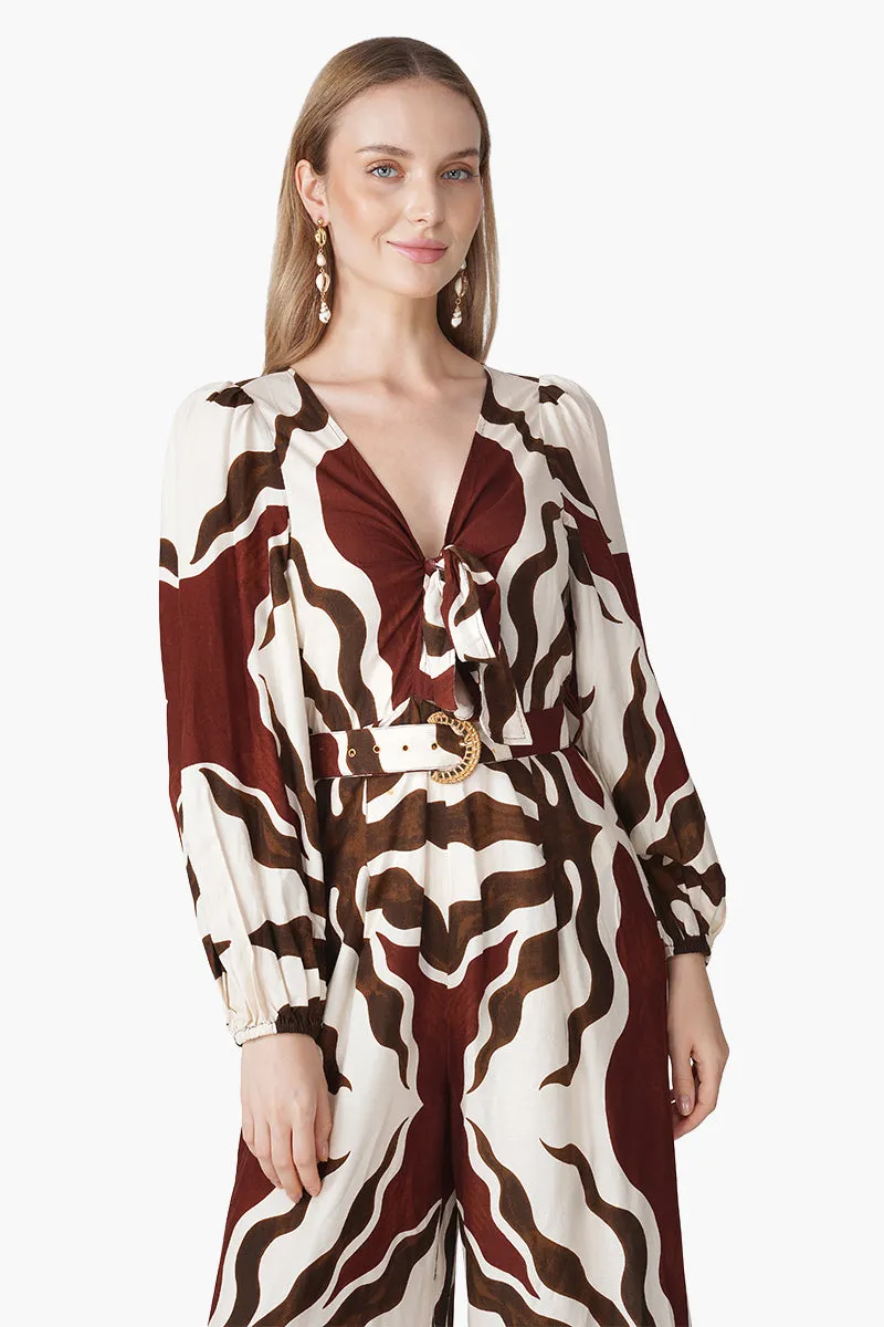 Tribal Print Red Jumpsuit sold by America & Beyond product image thumbnail 5