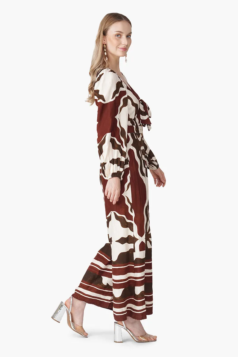 Tribal Print Red Jumpsuit sold by America & Beyond product image thumbnail 2