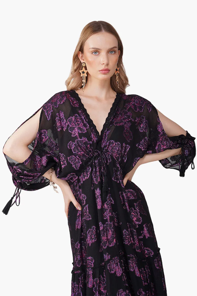 Starlit Orchid Lurex Eve Maxi Dress sold by America & Beyond product image thumbnail 4