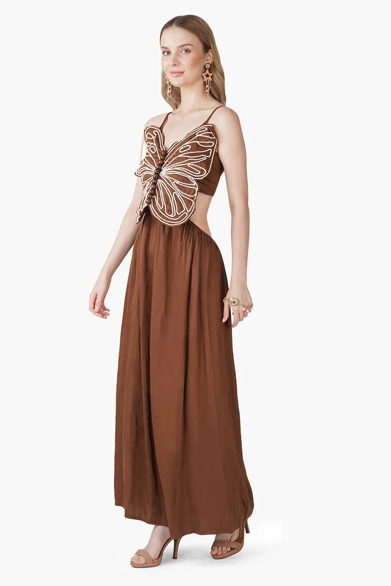 Earthy Wings Butterfly Dori Maxi Dress sold by America & Beyond product image thumbnail 3