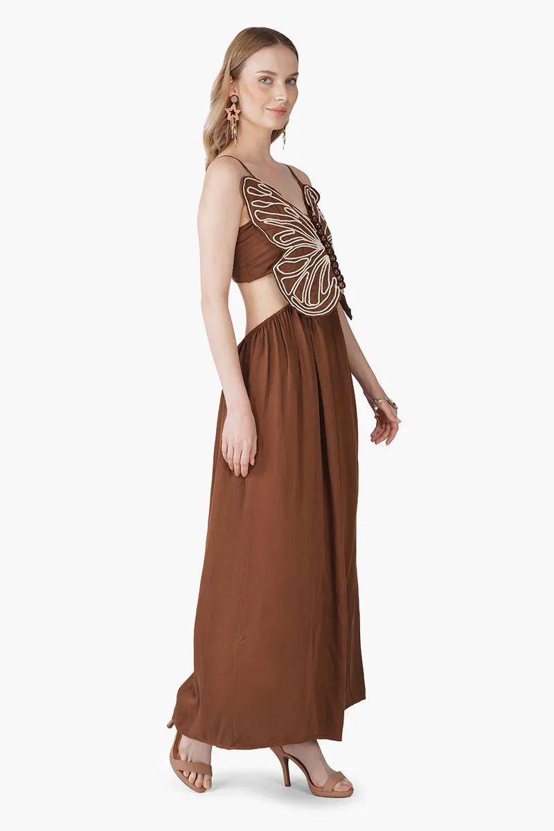 Earthy Wings Butterfly Dori Maxi Dress sold by America & Beyond product image thumbnail 2
