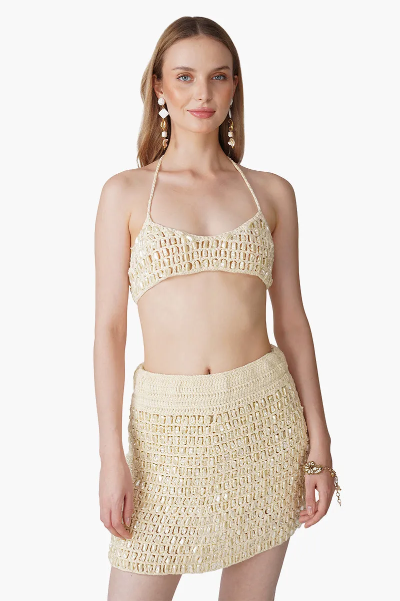Pearl Glam Artisanal Crochet Skirt sold by America & Beyond product image thumbnail 5