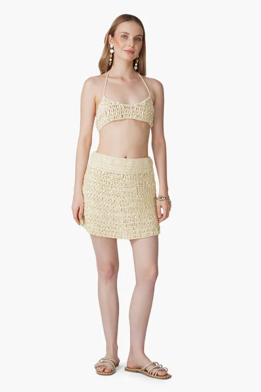 Pearl Glam Artisanal Crochet Skirt sold by America & Beyond