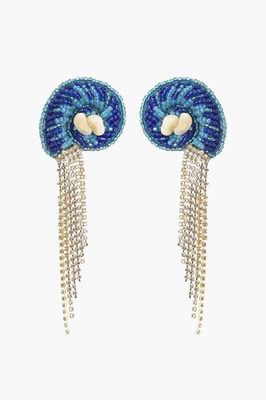 Deap Sea Nautilus Beaded Earrings sold by America & Beyond
