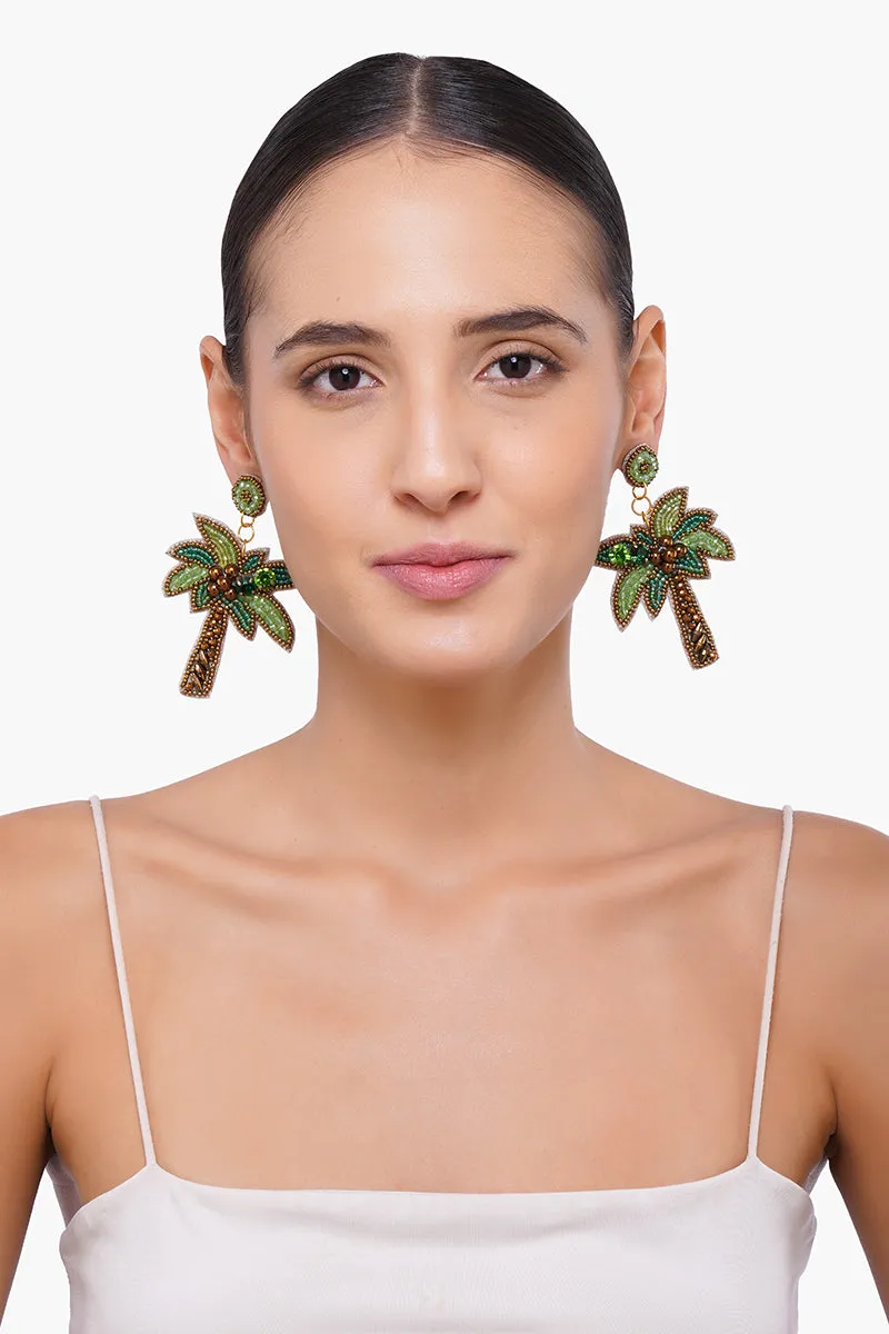 Palm Tree Beaded Earrings sold by America & Beyond product image thumbnail 4