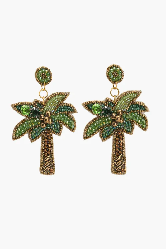 Palm Tree Beaded Earrings sold by America & Beyond