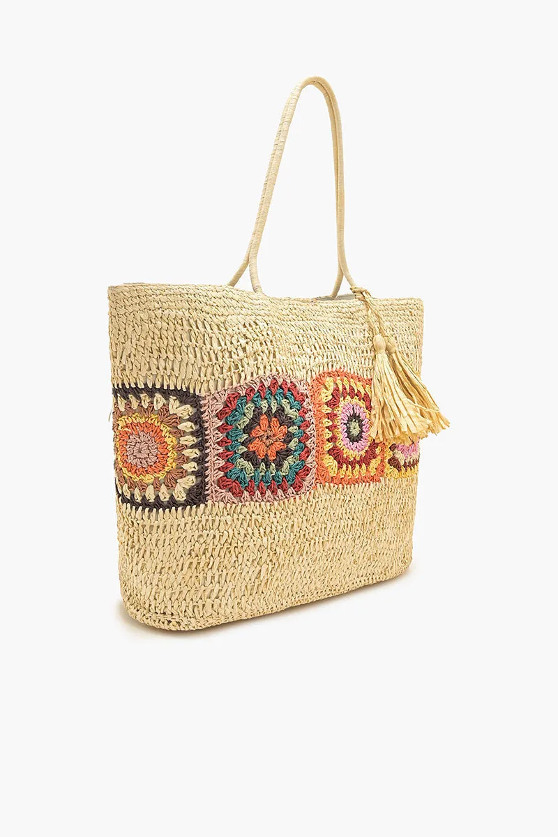 Jacquline Raffia Beach Tote sold by America & Beyond product image thumbnail 3