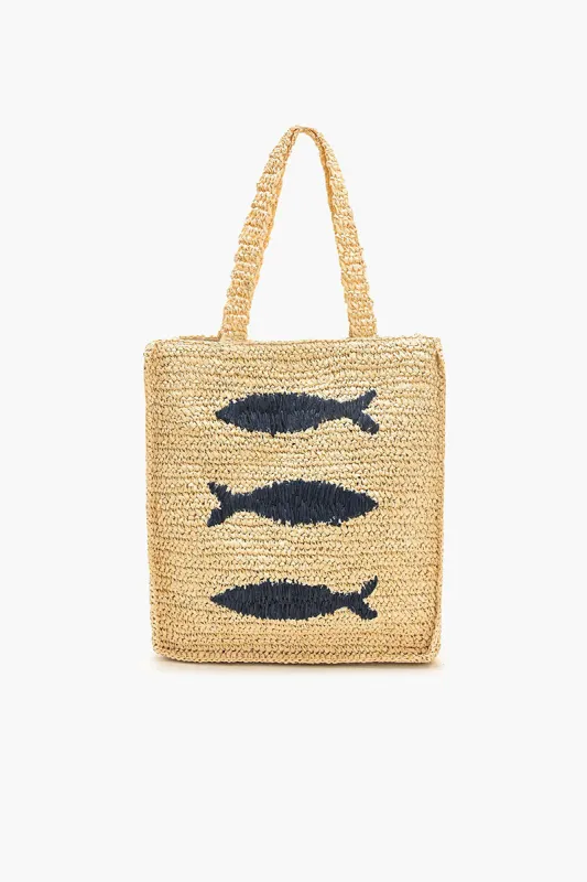 Sardine Raffia Market Tote sold by America & Beyond