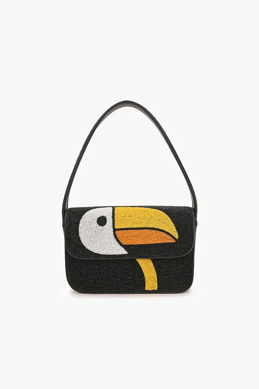 Black Toucan Beaded Shoulder Bag sold by America & Beyond