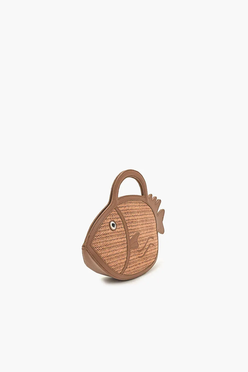 Brown Trim Fish Raffia Handheld Clutch sold by America & Beyond product image thumbnail 4