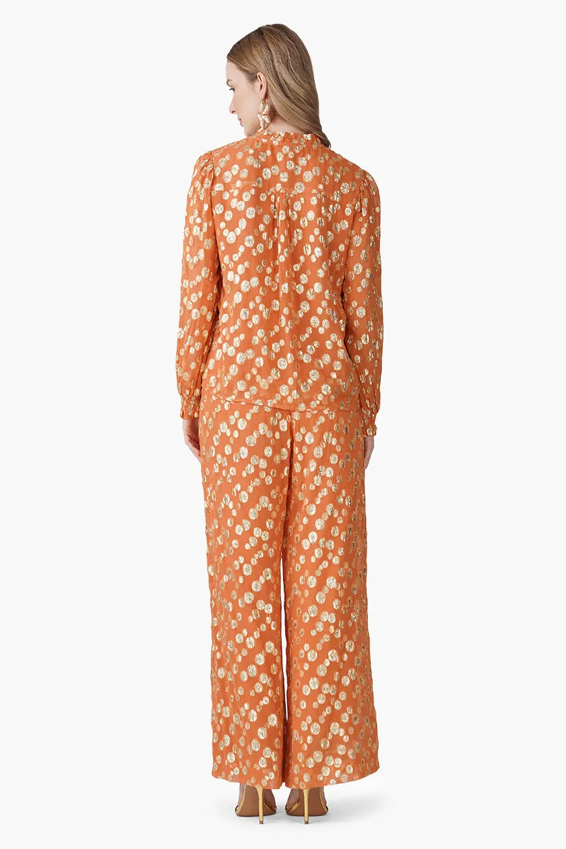 Tangerine Shine Lurex Evening Shirt sold by America & Beyond product image thumbnail 2