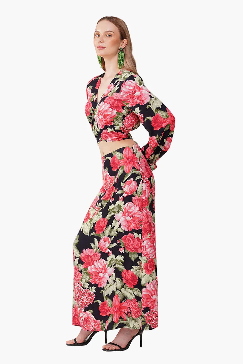 Red Garden Romance Wrap Top sold by America & Beyond product image thumbnail 3