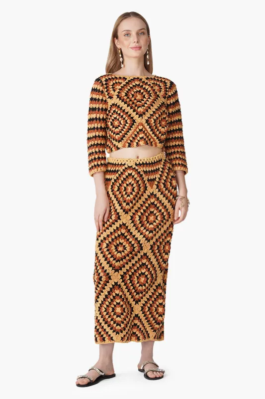 Handcrafted Desert Bloom Crochet Skirt sold by America & Beyond