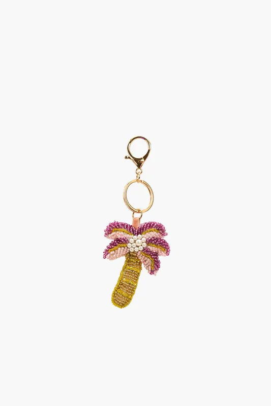 Pink Palm Beaded Charm Keychain sold by America & Beyond
