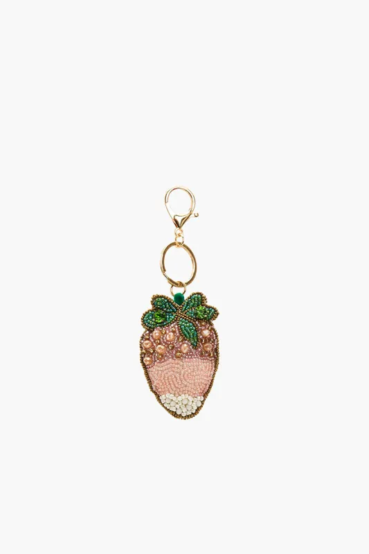 Strawberry Beaded Charm Keychain sold by America & Beyond
