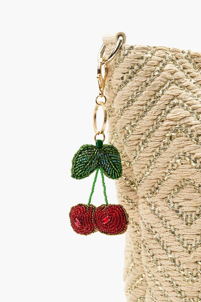 Cherry Beaded Charm Keychain sold by America & Beyond product image thumbnail 2