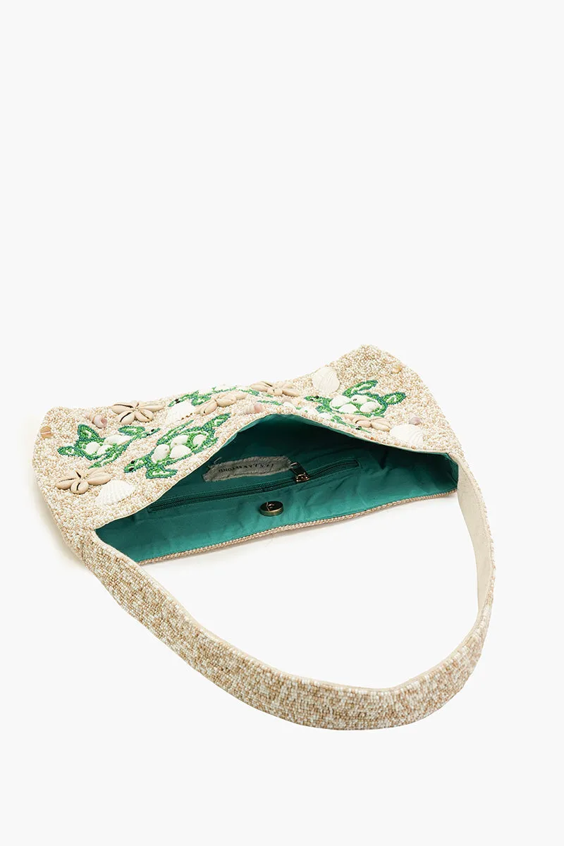 Sea Turtle Shell Beaded Large Shoulder Bag sold by America & Beyond product image thumbnail 5