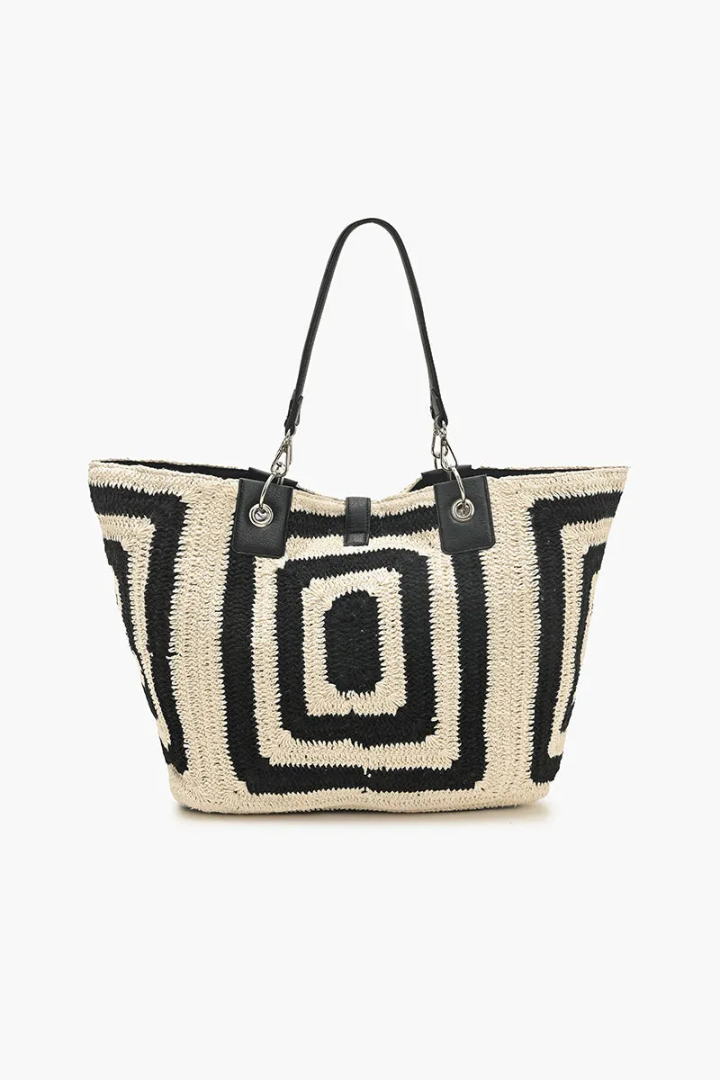 Square Crochet Oversized Tote sold by America & Beyond product image thumbnail 4