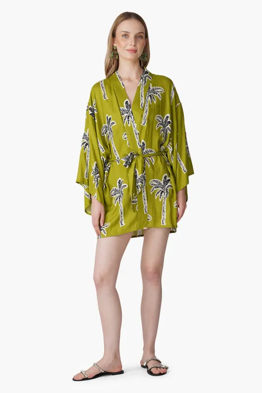 Green Bohemian Palm Printed Cover Up sold by America & Beyond