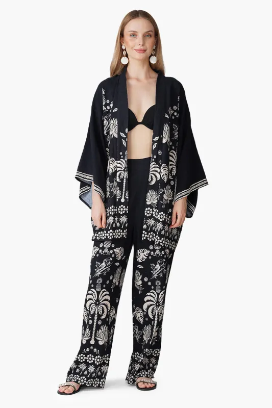 Modern Tropics Black And White Printed Cover Up sold by America & Beyond