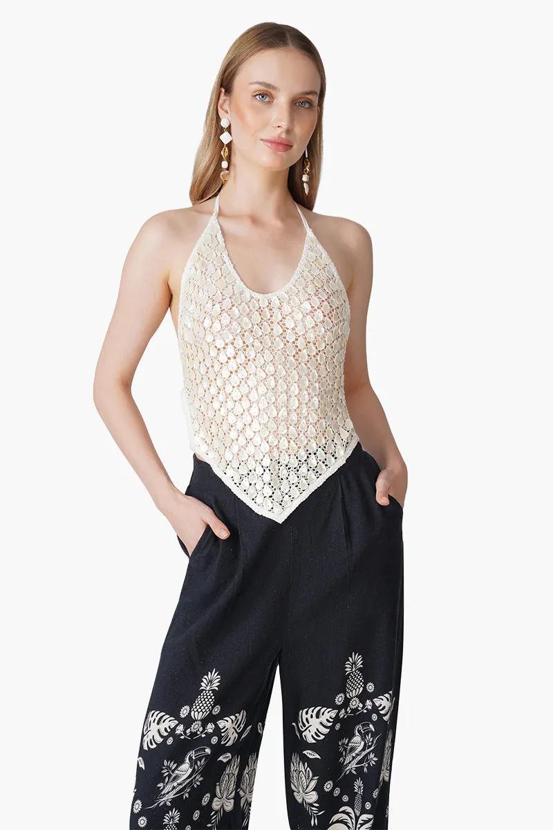 Modern Tropics Black And White Printed Pants sold by America & Beyond product image thumbnail 4