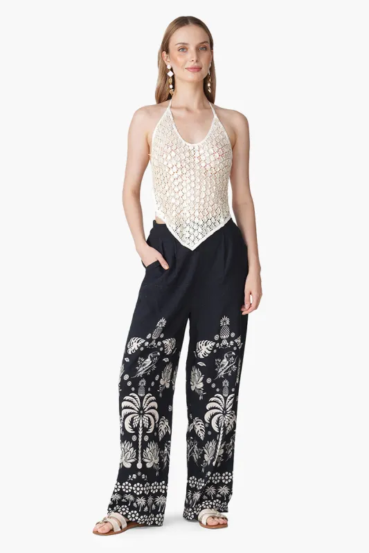 Modern Tropics Black And White Printed Pants sold by America & Beyond