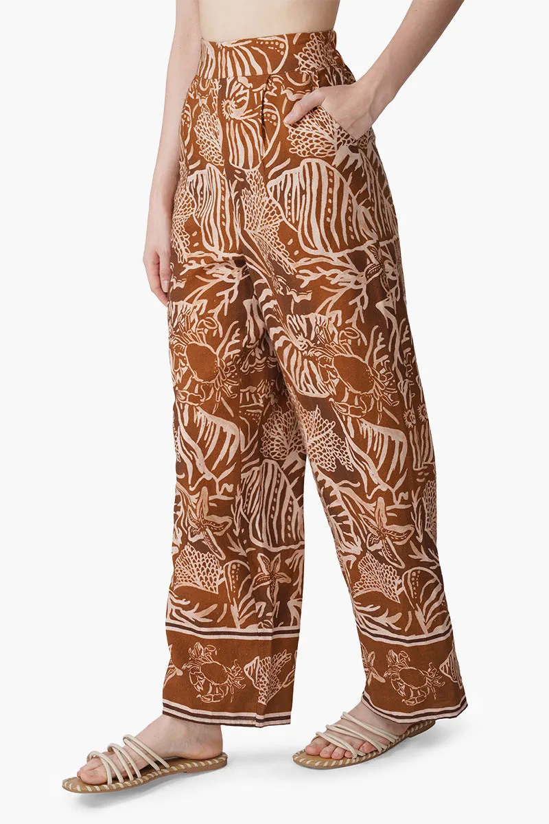Mocha Tide Shell Printed Pants sold by America & Beyond product image thumbnail 2
