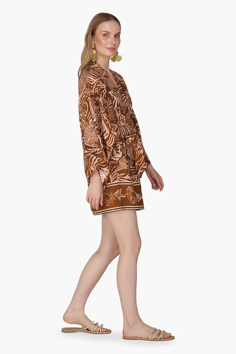 Mocha Tide Shell Printed Cover Up sold by America & Beyond product image thumbnail 2